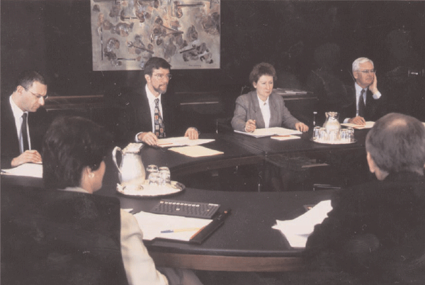 Non-executive members of the new Payments System Board: (left to right) Joe Gersh, Graeme Thompson, Sue McCarthy and John Thom.