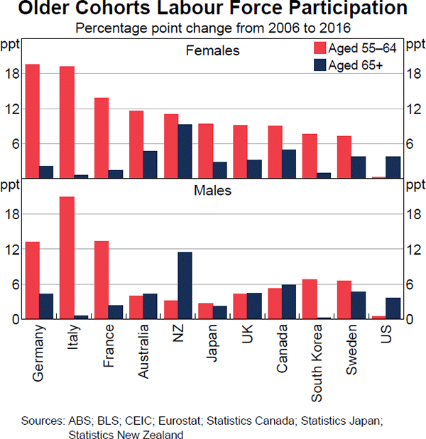 Graph 6 Older Cohorts Labour Force Participation