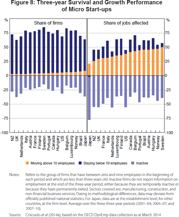 Figure 8: Three-year Survival and Growth Performance of Micro Start-ups